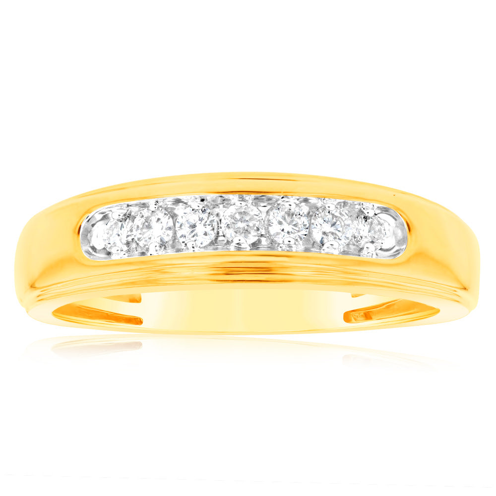 1/4 Carat Diamond Men's Ring in 10K Yellow Gold - Perfect for Weddings, Anniversaries & Special Occasions