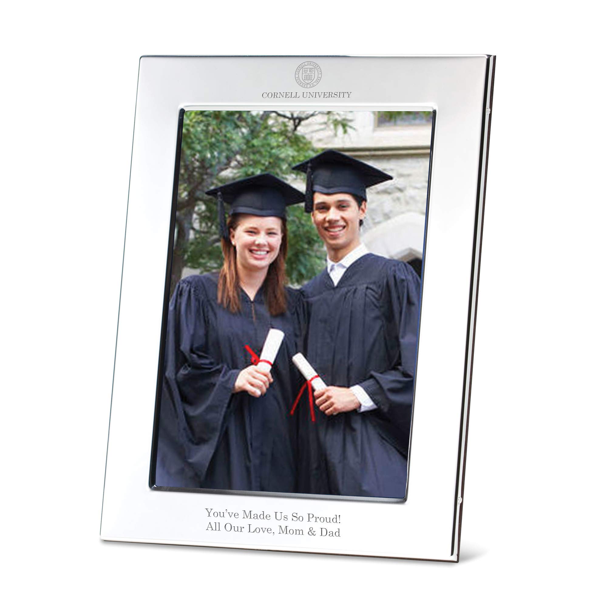M. LA HART Cornell Polished Pewter 5x7 Picture Frame - Elegant Silver Photo Display for Home & Office Decor, Perfect for Weddings, Graduations, and Family Memories