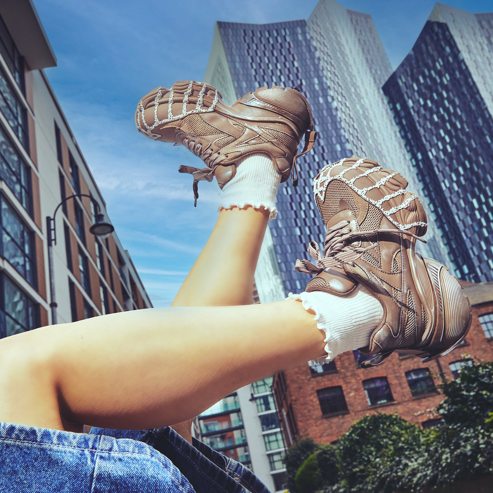 Forest Lines Mega Chunky Trainers - Brown Comfortable Sneakers for Women & Men | Perfect for Casual Wear, Street Style & Everyday Fashion