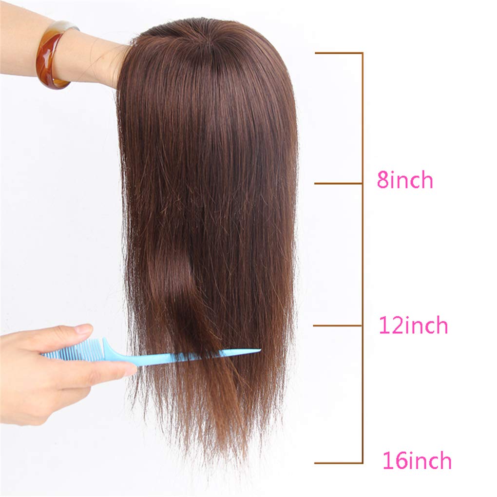 Clip-In Human Hair Toppers with Double Layer Silk Base - 16