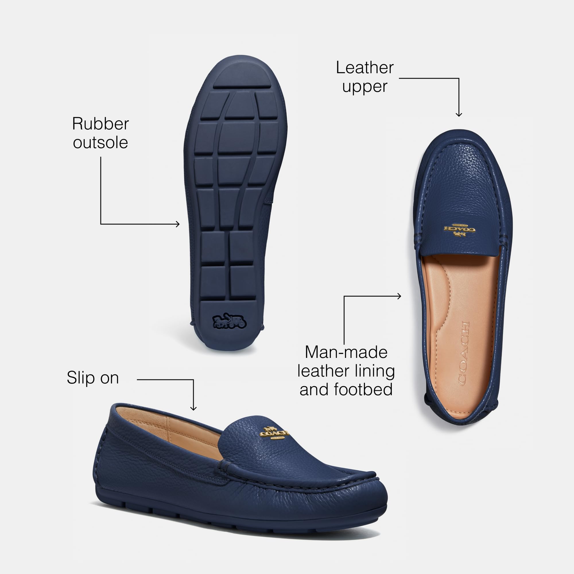 Coach Women's Marley Driver Loafer - Comfortable Slip-On Shoes for Work, Travel & Casual Wear | Premium Leather Loafers for Women