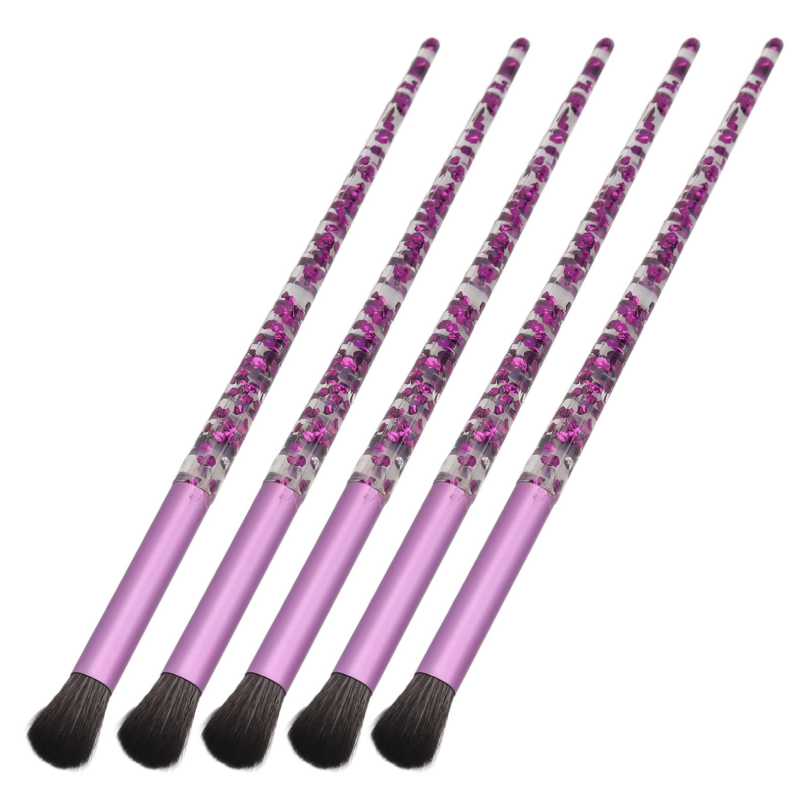 Professional 5-Piece Eyeshadow Brush Set - Soft Purple Eyebrow & Eye Makeup Brushes for Precise Application | Travel-Friendly & Easy to Clean | Perfect for Daily Makeup, Contouring & On-The-Go Beauty
