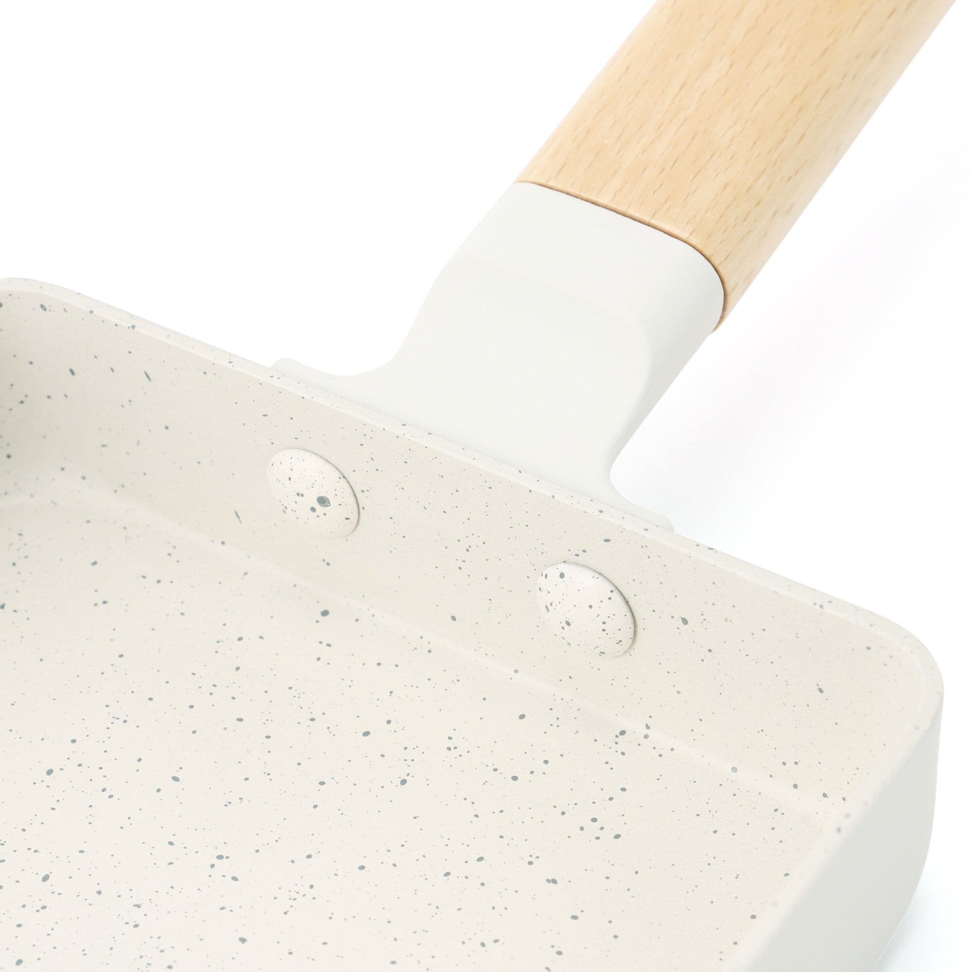 Non-Stick IH/Direct Fire Egg Frying Pan - Ivory White Ceramic Coated Skillet for Perfect Sunny Side Up - Ideal for Breakfast, Camping & Small Kitchen Cooking