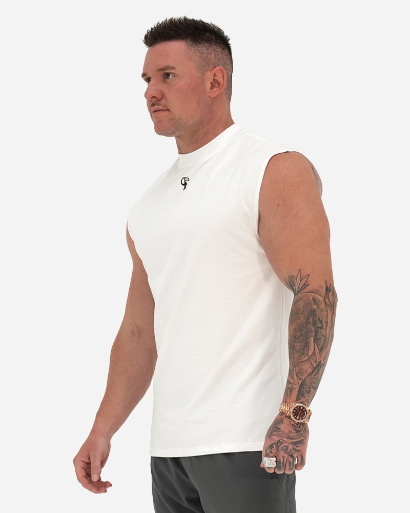 Breathable Sport Sleeveless Shirt for Men & Women - White Workout Tank Top for Gym, Running & Summer Outdoor Activities