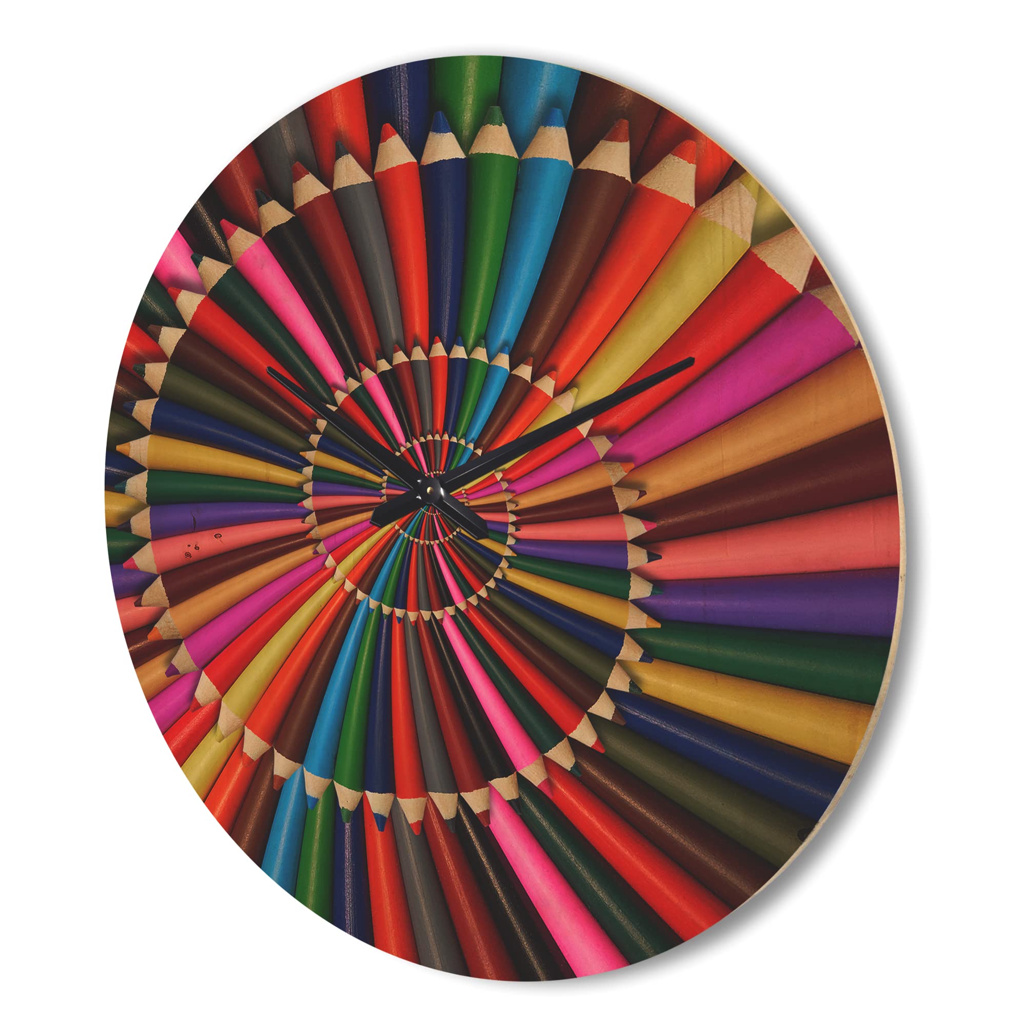 DesignQ 'Orienta Chocolate Mandala' Modern Large Wood Wall Clock - Oversized Decorative Wooden Clock for Living Room, Bedroom & Office Décor - Perfect for Home, Office & Gift Giving