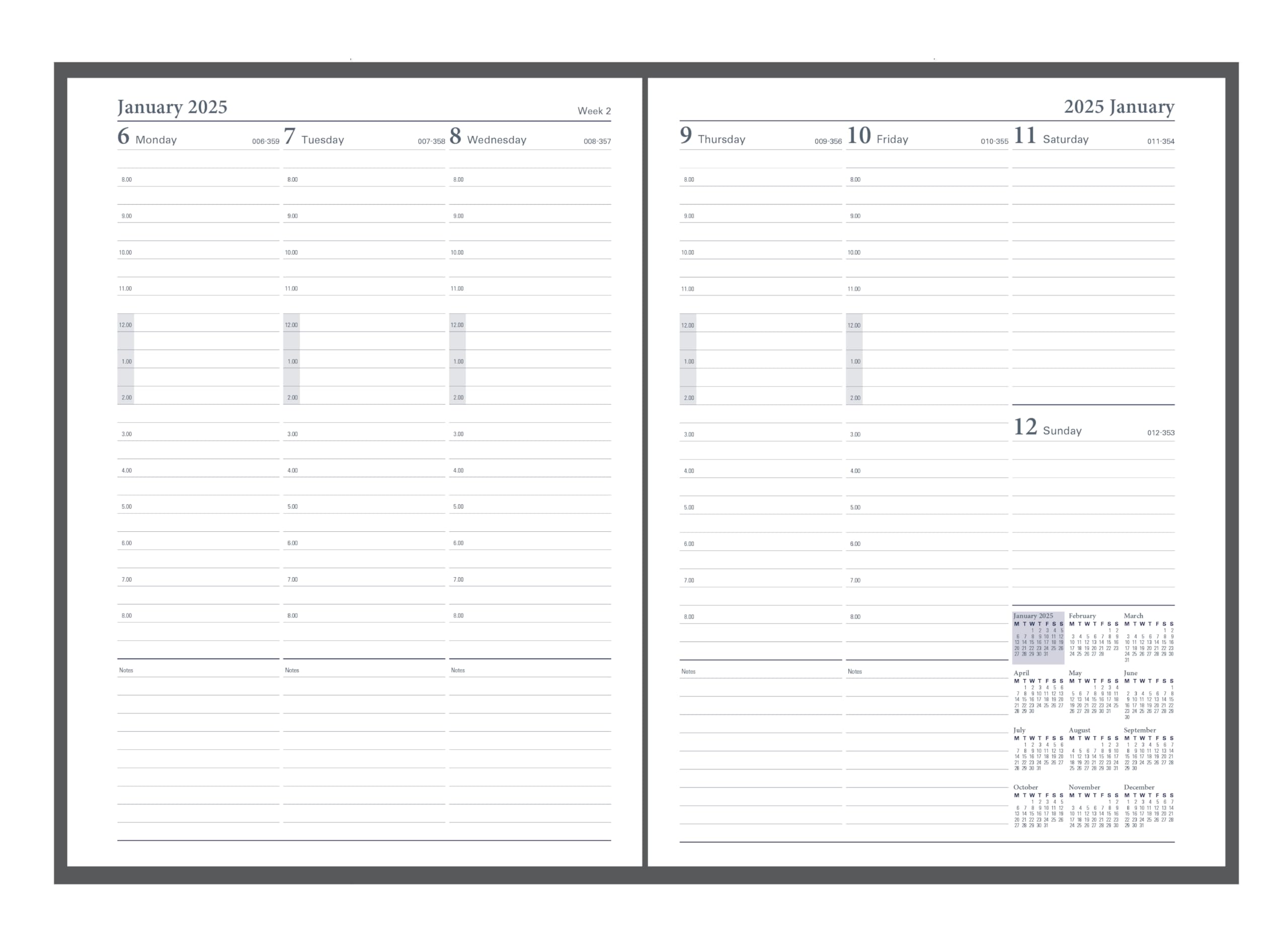 Collins Classic 2025 Professional Diary - Weekly Business Planner with Appointment Sections - Premium PU Leather Cover - Ideal for Executives, Managers & Entrepreneurs (Black) - Perfect for Office Meetings, Client Scheduling & Time Management (1210V.99-25)