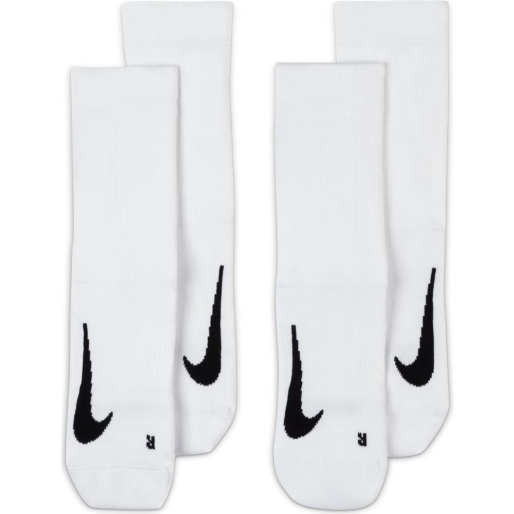 Nike Court Multiplier Max Crew Socks 2-Pack - White | Cushioned Athletic Socks for Basketball, Tennis & Running | Comfort & Support for Sports & Everyday Wear