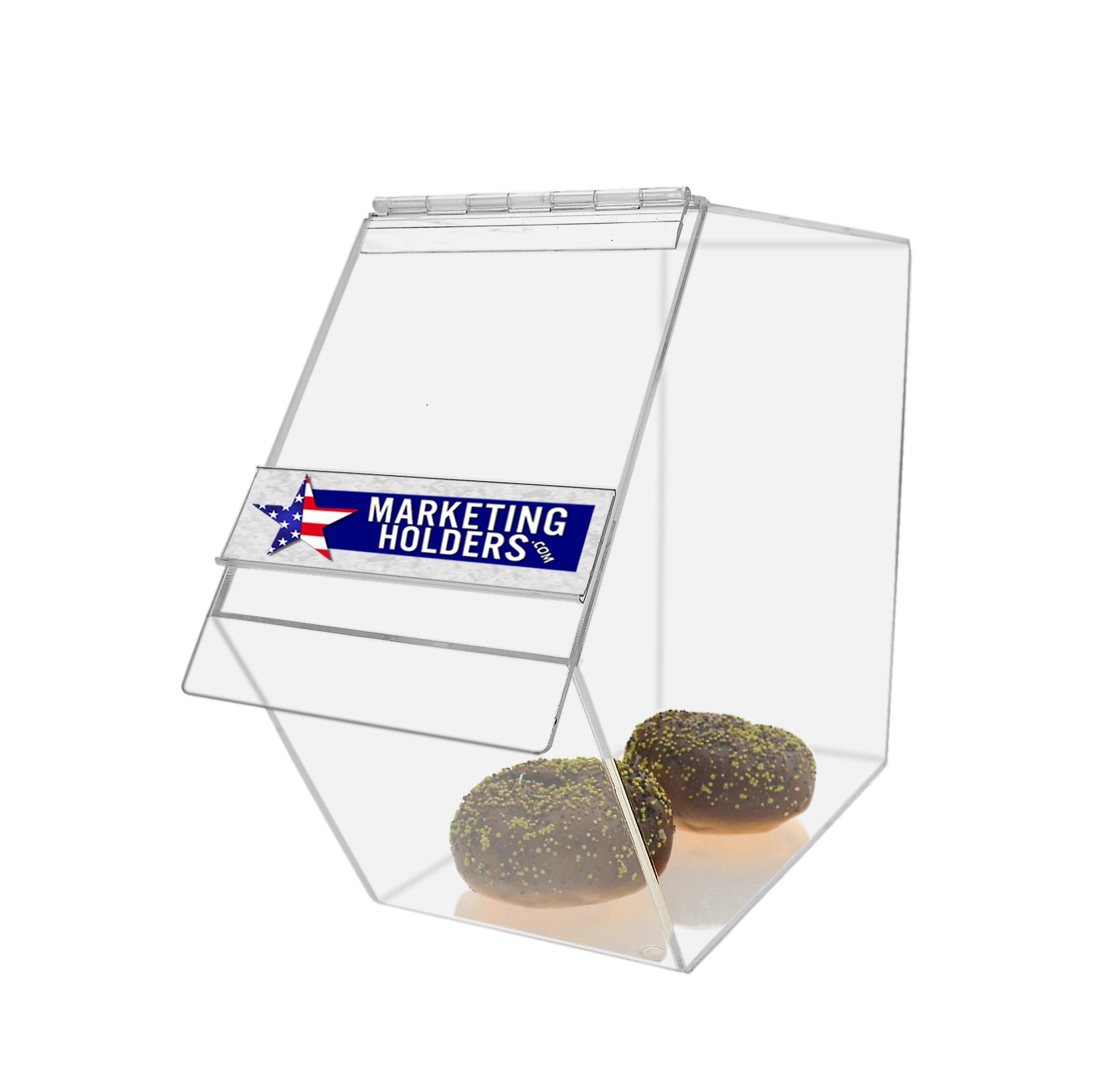 6-Pack Clear Acrylic Bread Box with Hinged Lid - 6