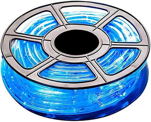 Qulaten 150ft Waterproof LED Rope Lights - Connectable Blue LED String Lights for Indoor & Outdoor Use - Perfect for Backyards, Gardens, Patios, and Holiday Decorations - 110V Safe Decorative Lighting