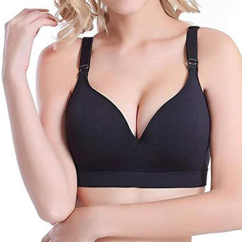 HDGTSA Women's Seamless Nursing Bra - Comfortable Open Front Crossover Push Up Maternity Bra for Breastfeeding | Perfect for Daily Wear, Sleeping & Postpartum Recovery