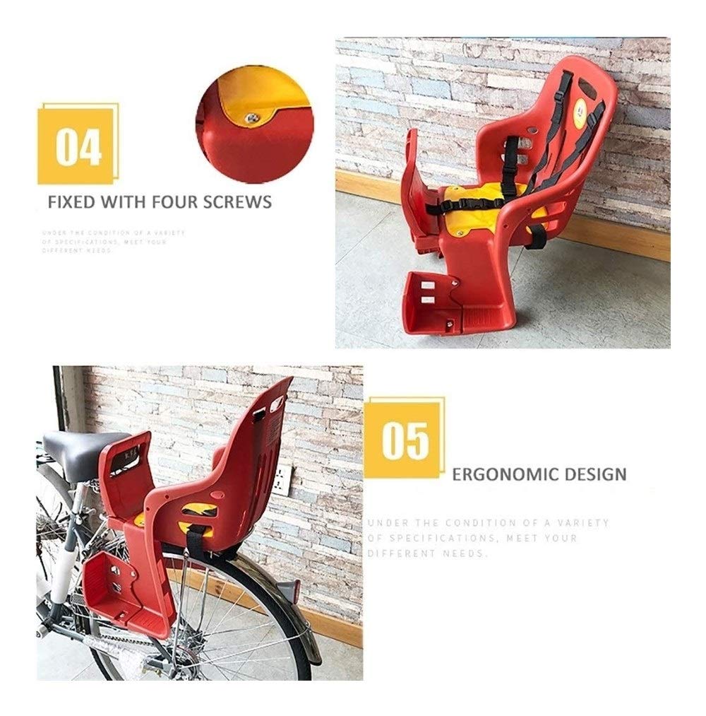 Adjustable Child Bike Seat for Adults - Safe & Comfortable Kids Bicycle Carrier for MTB & Road Bikes - Black YSJ - Perfect for Family Rides & Commuting