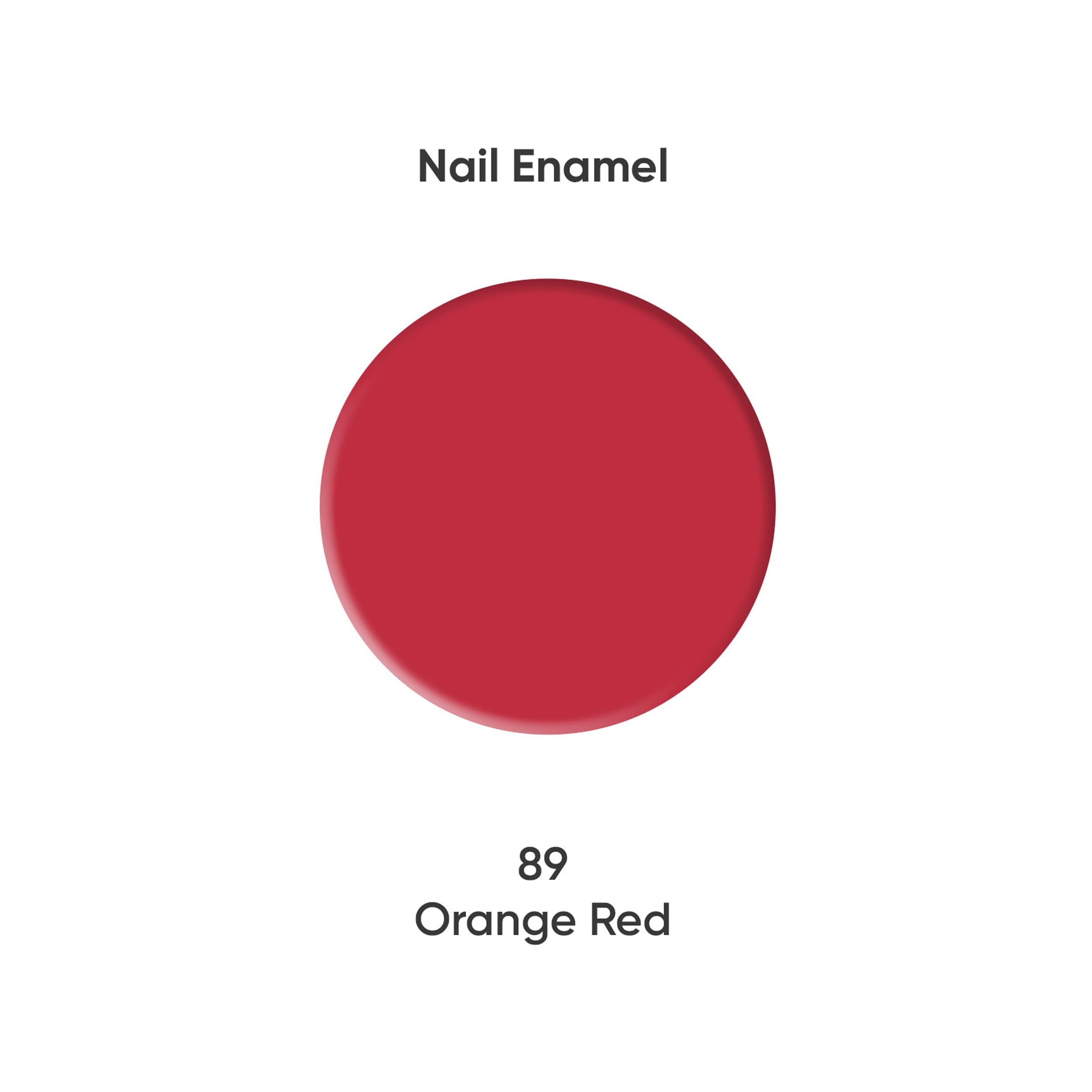 Oshea Herbals Nail Enamel - Orange Red Shade #89 - 10ml Nail Polish for Women - Perfect for Manicures, Pedicures & Nail Art Designs