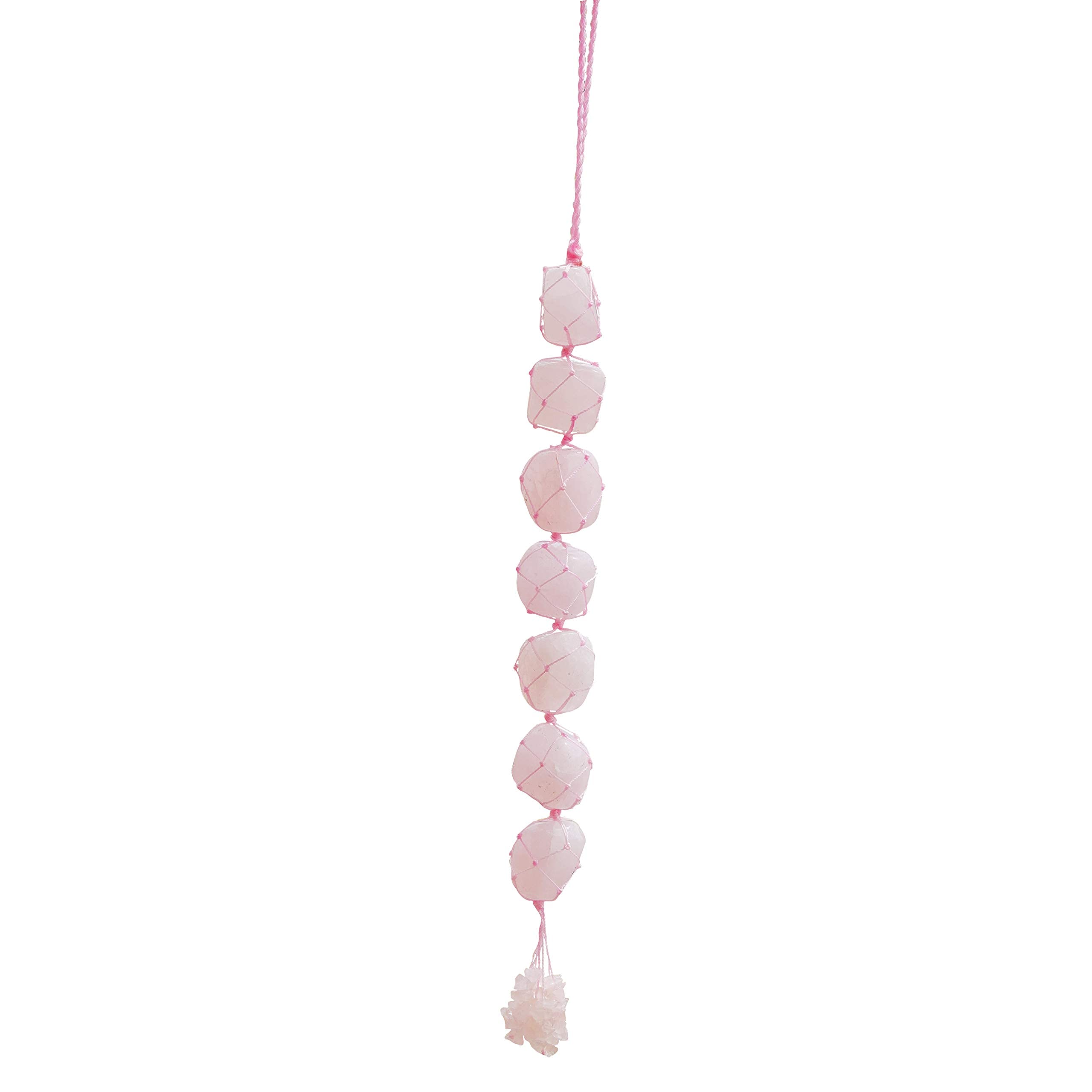 Rose Quartz Crystal Car Charm - Feng Shui Rearview Mirror Hanging for Positive Energy & Protection | Spiritual Decor & Car Accessory for Safe Travel & Good Vibes | Meditation, Stress Relief & Harmonious Energy | Perfect for Daily Commute, Road Trips & Yoga Lovers | Enhance Vehicle Atmosphere & Create Peaceful Driving Environment | Ideal for Energy Healing, Feng Shui Home Decor & Mindful Driving