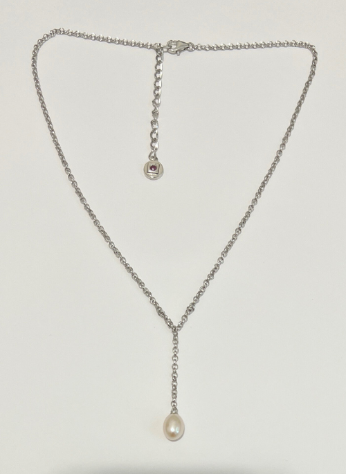 Callie Pearl Y Necklace - Elegant Pearl Jewelry for Women, Dainty Y-Shaped Necklace with Genuine Pearls, Perfect for Weddings, Parties & Everyday Wear