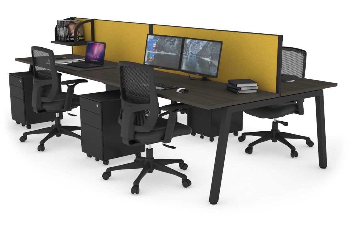 Quadro 4-Person Office Workstation Desk - 1200L x 700W Dimensions - Perfect for Team Collaboration, Open Office Spaces & Coworking Environments