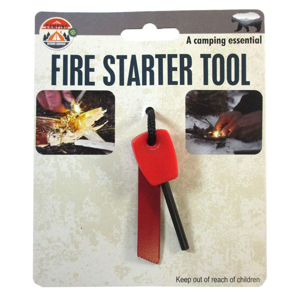 3 Pack Emergency Flint Fire Starter Striker Lighter - Waterproof Survival Tool for Camping, Hiking, Backpacking & Outdoor Adventures
