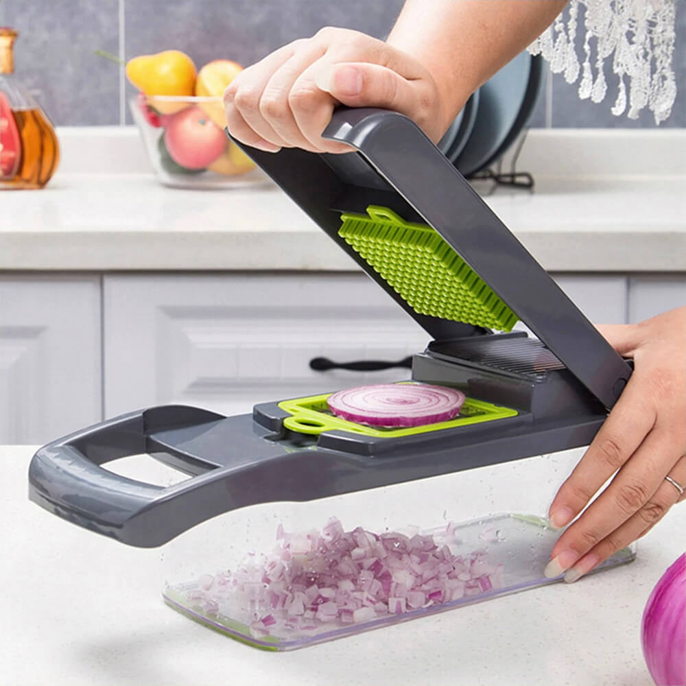 Premium Fox Vegetable Chopper and Slicer - 5-in-1 Multifunctional Kitchen Gadget for Fast Dicing, Slicing & Grating - Perfect for Salads, Meal Prep & Healthy Cooking (BPA-Free)
