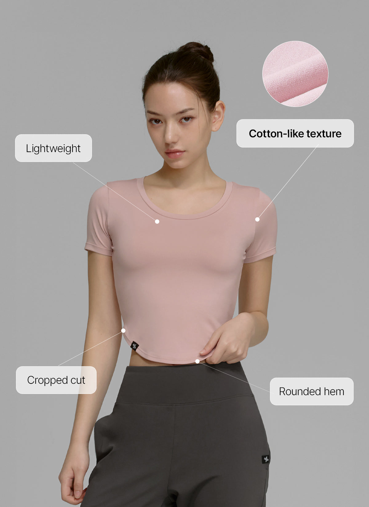 XELLA™ Women's Lightweight Round Neck Crop Top - Trendy Summer Tops for Casual Wear, Beach Outfits & Street Style Fashion