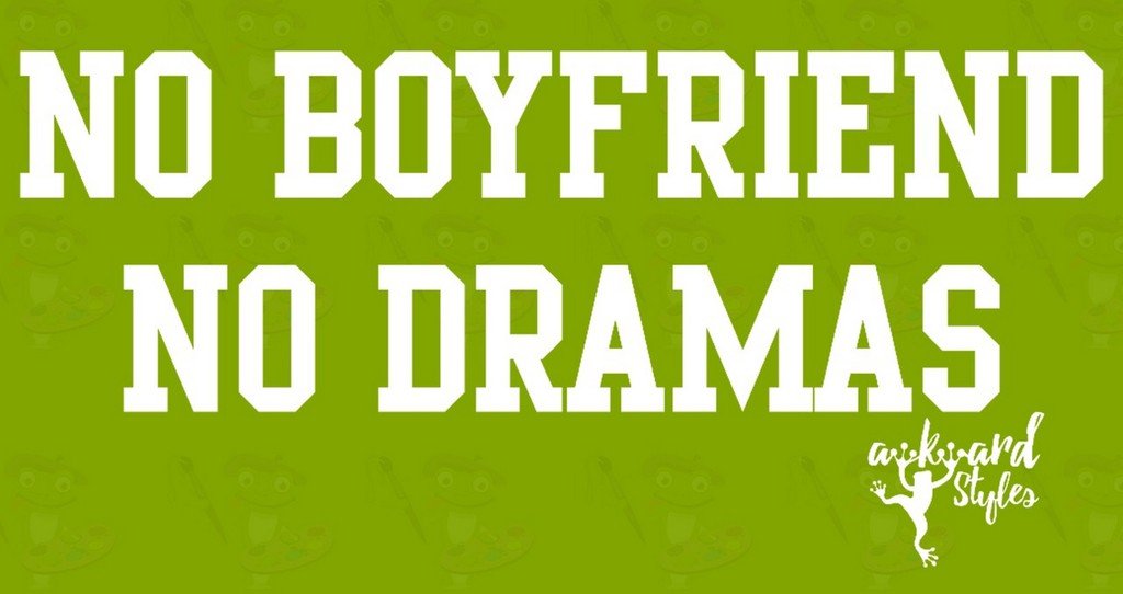 Awkwardstyles Women's Funny No Boyfriend No Drama Slogan Tank Top - White Cotton Casual Tee for Summer Outfits, Girls Night Out & Bachelorette Parties
