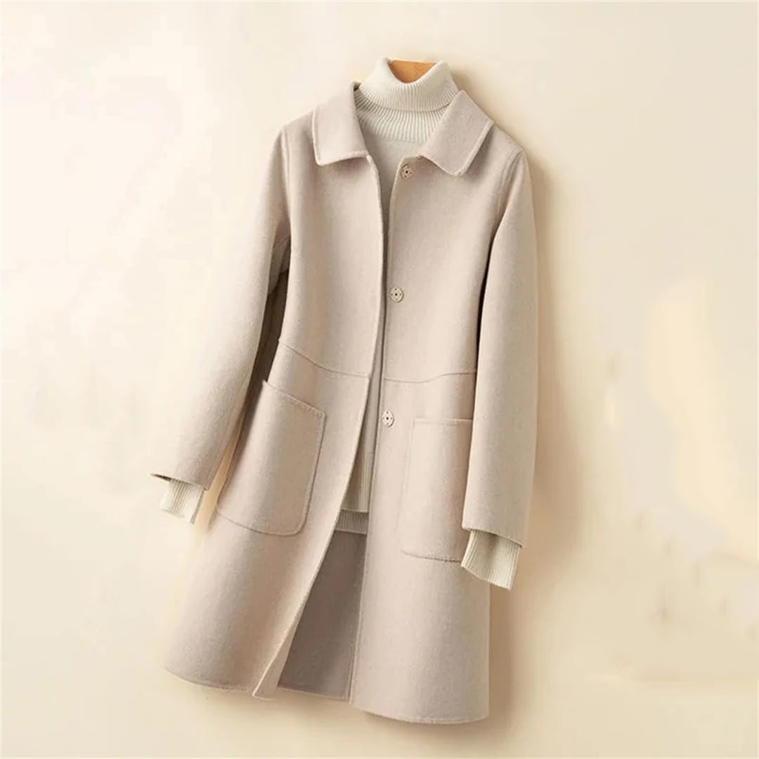 Women's Double Faced Cashmere Wool Coat Jacket - Warm Winter Outerwear for Women | Perfect for Office, Travel & Formal Occasions
