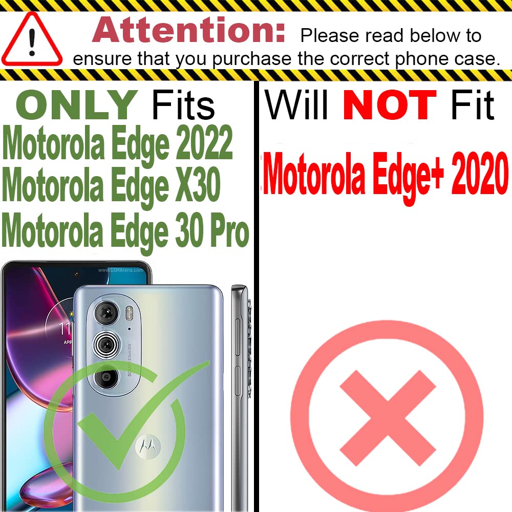 CoverON Magnetic Ring Phone Case for Motorola Edge+ Plus 2022 / Moto Edge 30 Pro / Edge X30 - Clear Hard Back with Rubber Grip, Wireless Charging Compatible, Perfect for Car Mount & Daily Use - Black