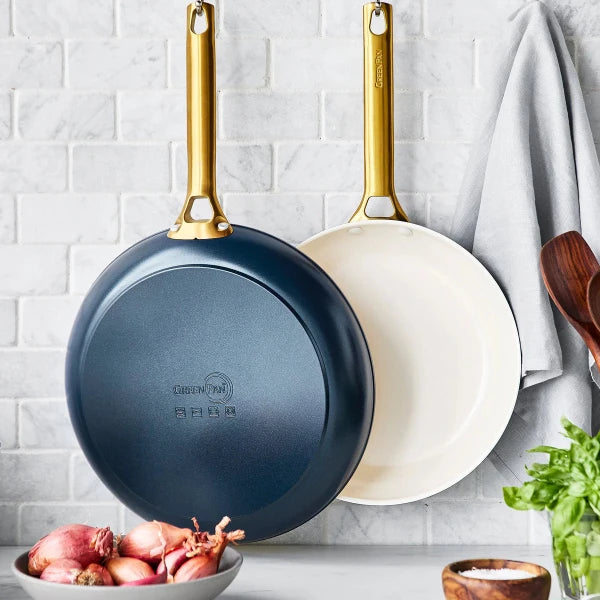 Green Pan Nonstick Cookware Set - 2-Piece Ceramic Coated Frying Pans for Healthy Cooking | Perfect for Sauteing, Frying & Everyday Meals