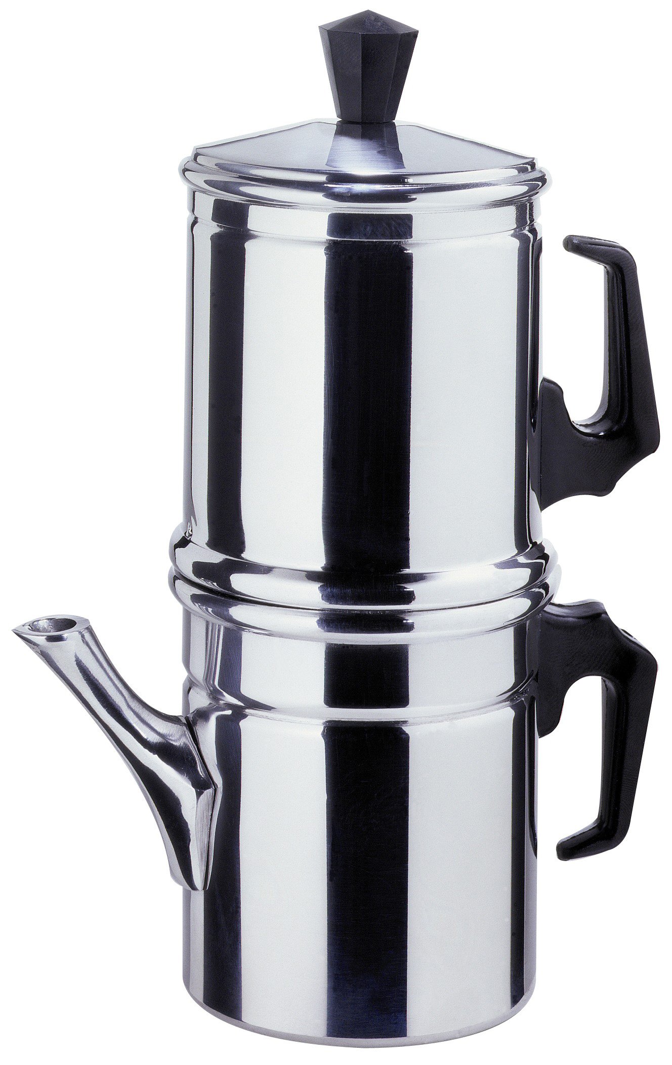 Pratesi Neapolitan Coffee Maker Aluminum 1 Cup - Traditional Italian Stovetop Espresso Maker for Home & Office Use