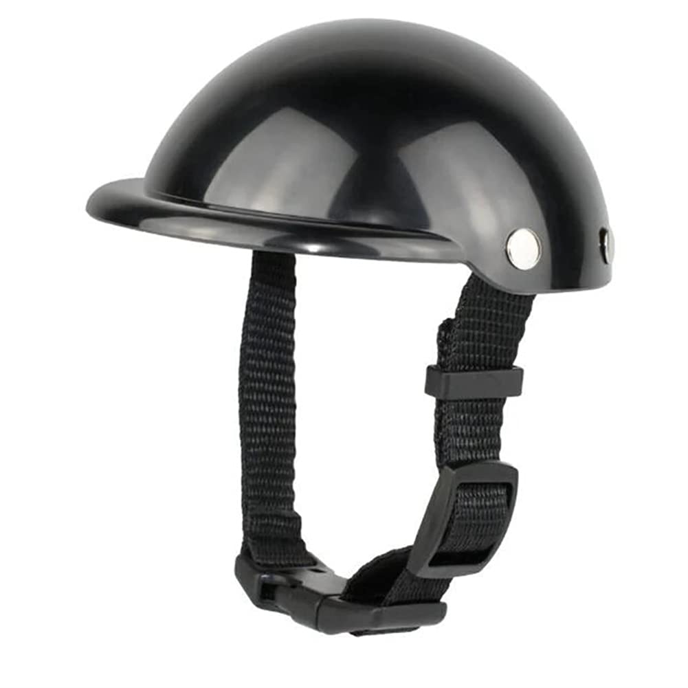 Motorcycle Dog Helmet - Cool Black Protective Cap for Small & Medium Dogs - Pet Safety Gear for Bike Rides & Outdoor Adventures