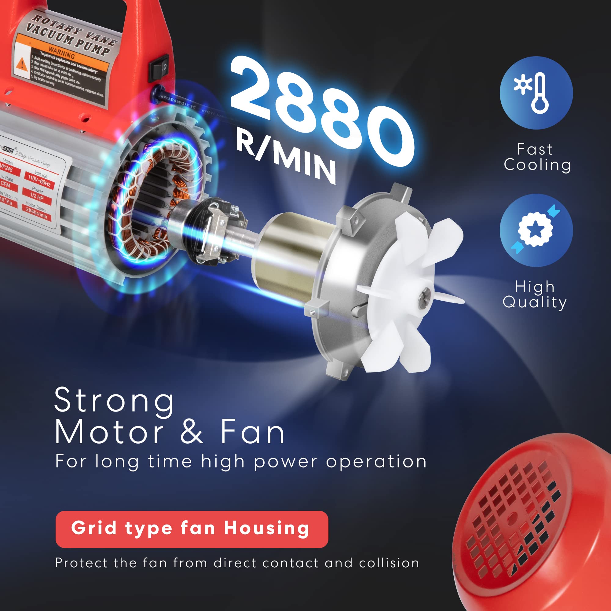 VIVOHOME Dual Stage Rotary Vane HVAC Air Vacuum Pump with Digital Refrigerant Charging Scale - Professional AC Repair Tool for Automotive & Home Air Conditioning Systems