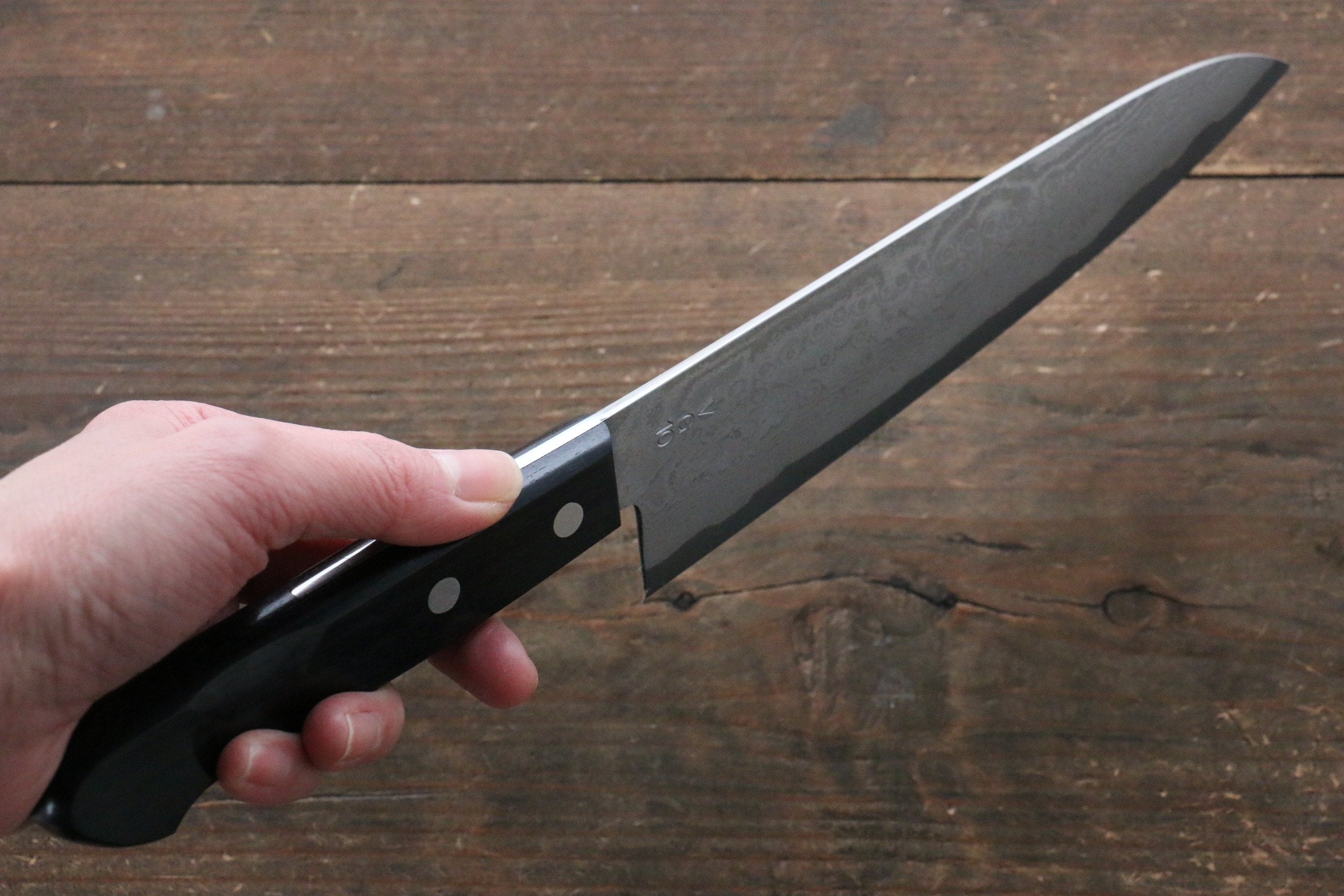 Premium Nao Yamamoto VG10 Black Damascus Gyuto Chef Knife 200mm - High Carbon Stainless Steel Blade with Black Pakka Wood Handle - Perfect for Sushi, Meat Cutting, and Professional Kitchen Use