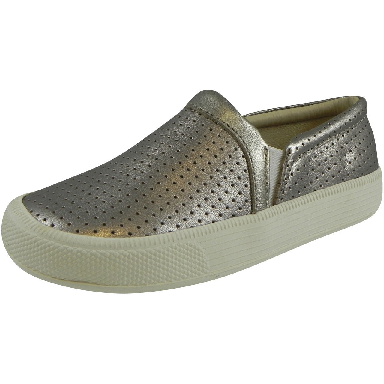 Old Soles 1030 Kids' Silver Sporty Hoff Leather Loafers - Breathable Sneakers for Boys & Girls | Perfect for School, Play & Everyday Comfort