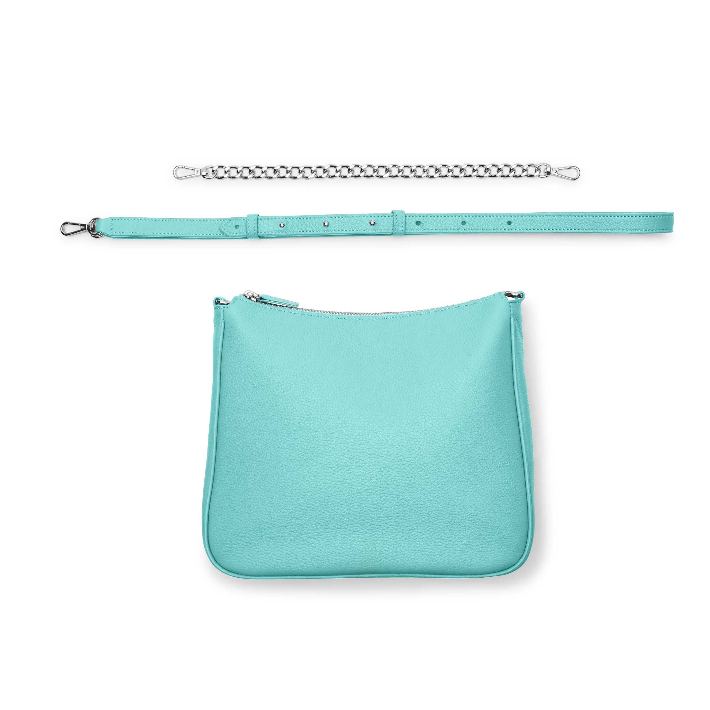 Greta Chain Medium Crossbody Bag in Celeste Blue - Stylish Shoulder Purse for Women, Perfect for Everyday Use, Work, and Evening Outings