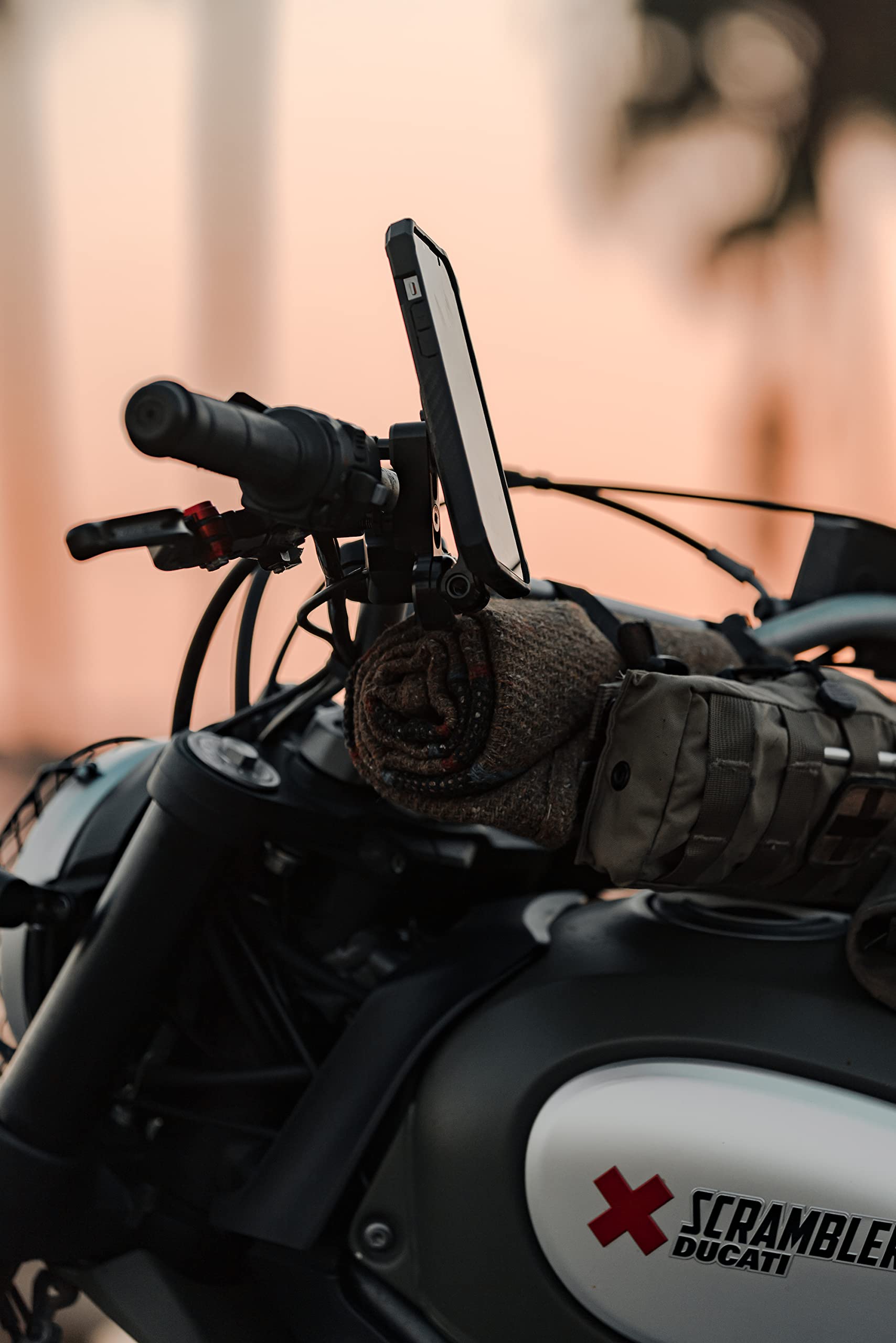 Rokform Universal Motorcycle Phone Mount - Compatible with Harley, Metric & Indian Cruisers | Quad Tab Twist Lock & Built-in Magnet for Secure Phone Attachment (Black) | Ideal for Adventure Riding, Commuting & Road Trips