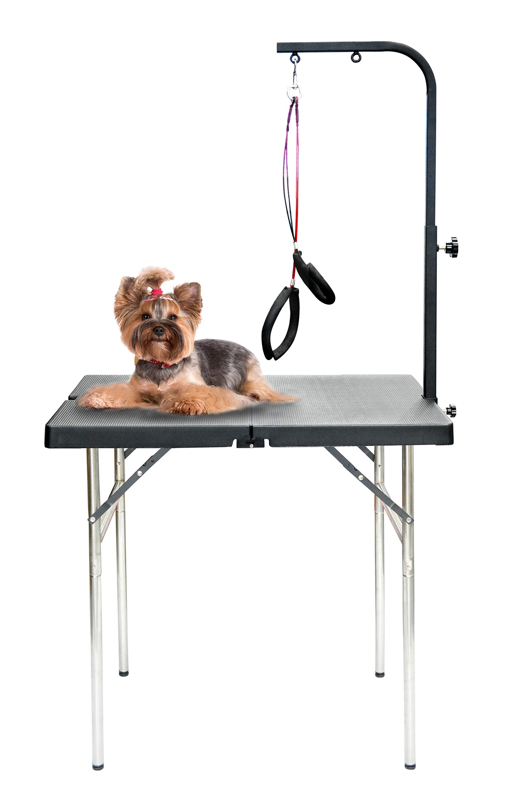 SHELANDY Professional Pet Grooming Table with Adjustable Double Leashes & Clamp - Portable 32x20 Inch Grooming Station for Medium & Large Dogs - Perfect for Home Grooming, Vet Clinics & Pet Salons