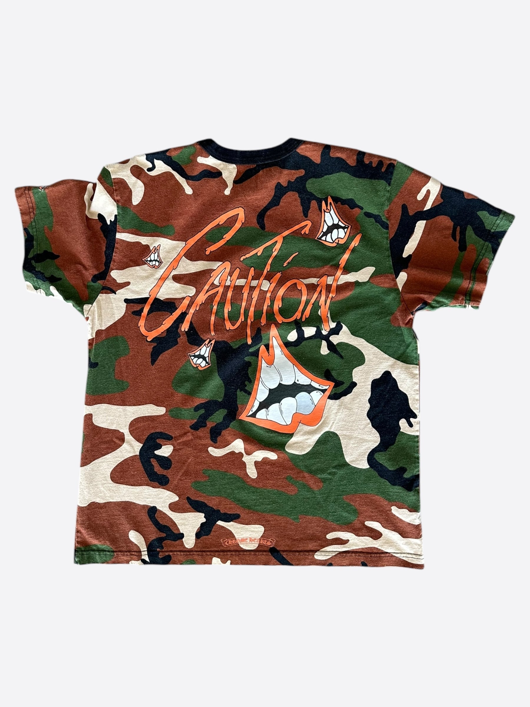 Chrome Hearts Matty Boy Camouflage Caution Graphic T-Shirt for Men - Stylish Streetwear & Casual Outfit Essential