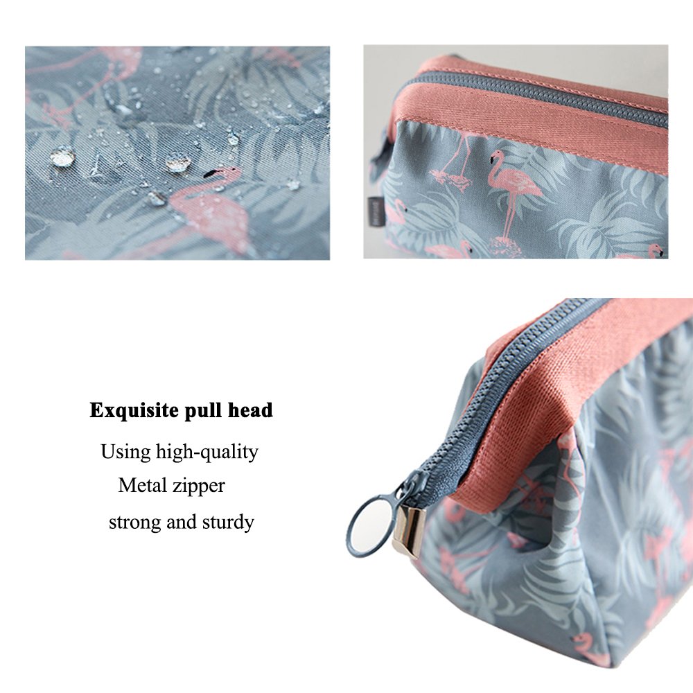 Light Blue Makeup Bag for Women - Travel Cosmetic Organizer with YKK Zipper, Brush Pouch & Jewelry Storage | Portable Toiletry Kit for Cosmetics, Electronics & Hard Drives | Perfect for Travel, Gym & Daily Use