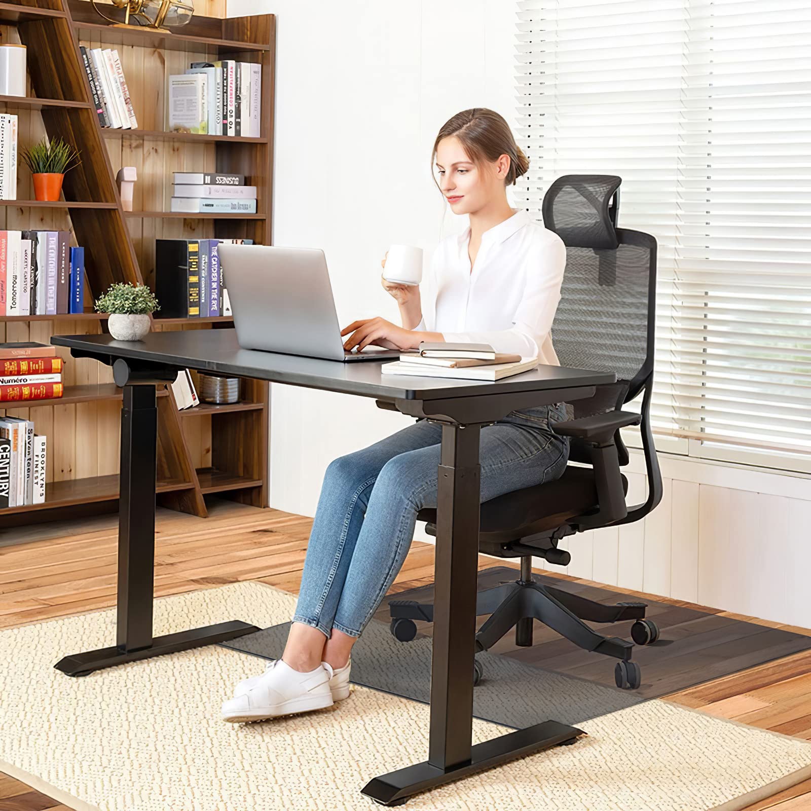 Premium Tempered Glass Chair Mat for Carpet & Hardwood Floors - 36