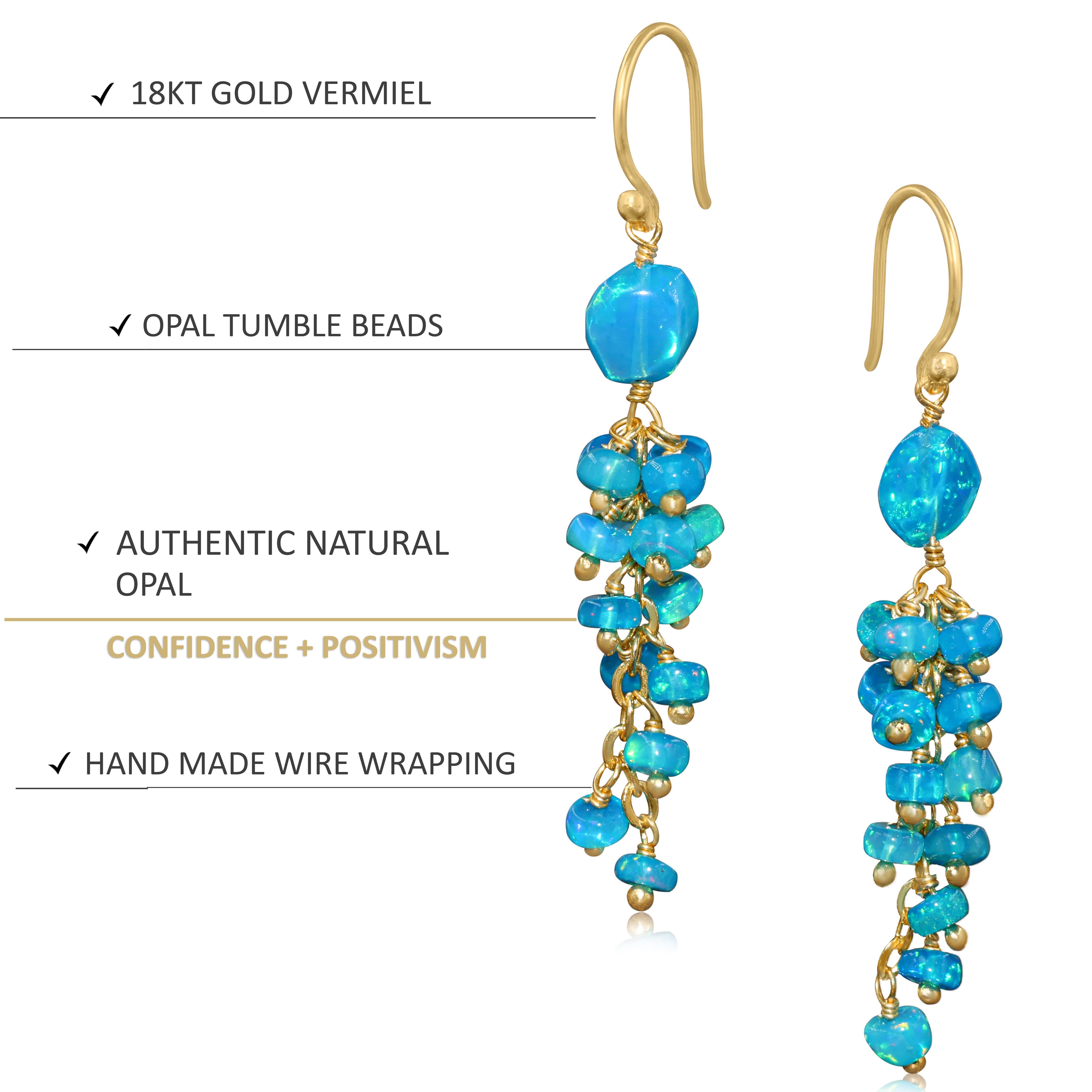 Handmade Paraiba Opal Drop & Dangle Earrings - Blue Gemstone Jewelry for Women - Perfect for Parties, Weddings & Special Occasions