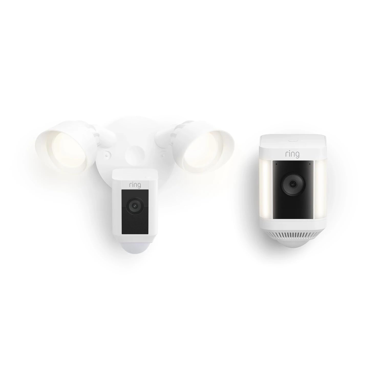 Ring Floodlight Cam Plus & Spotlight Cam Plus Battery-Powered Security Camera System - Outdoor Wireless Home Security with Motion Detection & Night Vision for Front Door, Backyard & Garage Protection