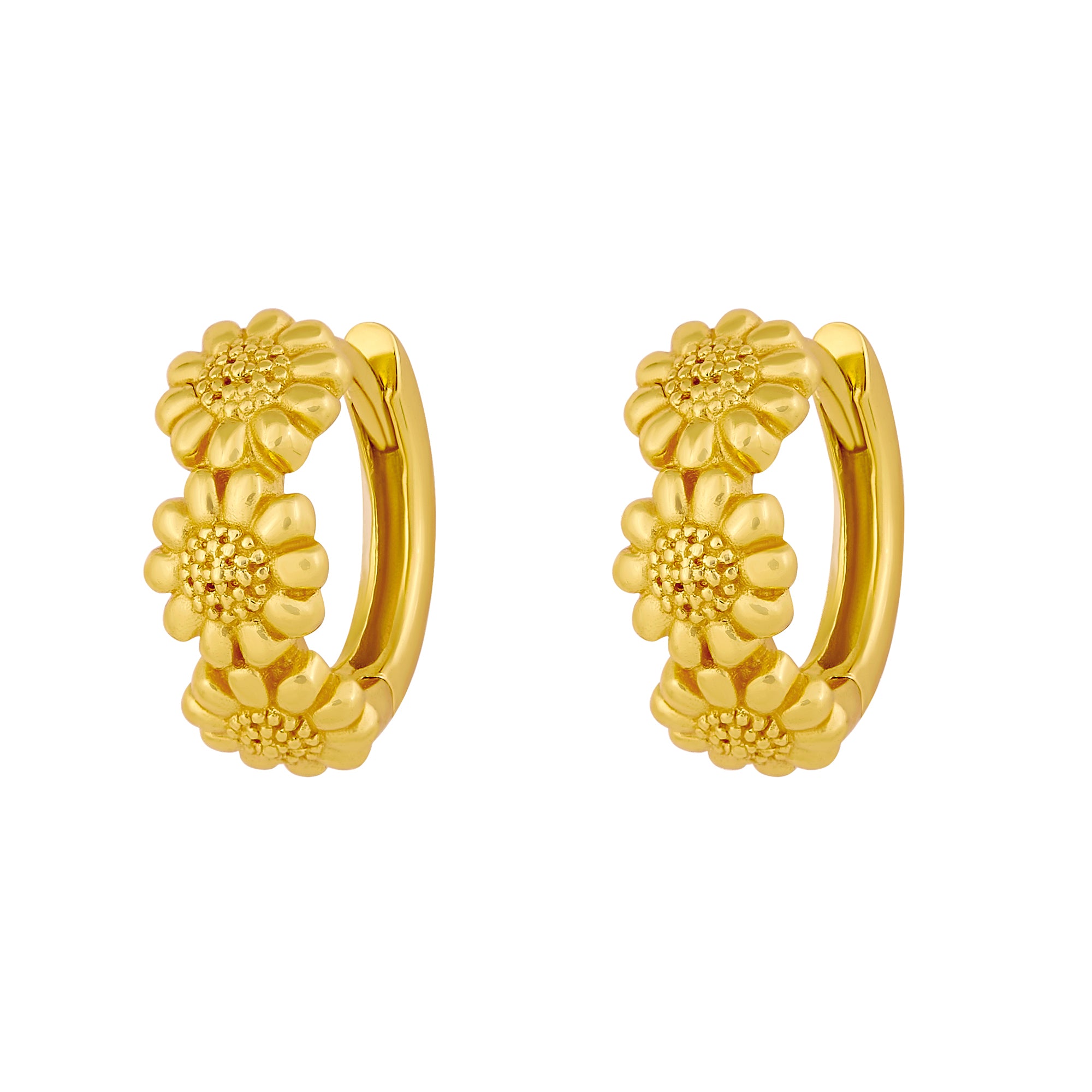 Sunflower Gold Huggie Hoop Earrings for Women - Dainty Minimalist Huggie Hoops - Perfect for Everyday Wear, Work & Special Occasions