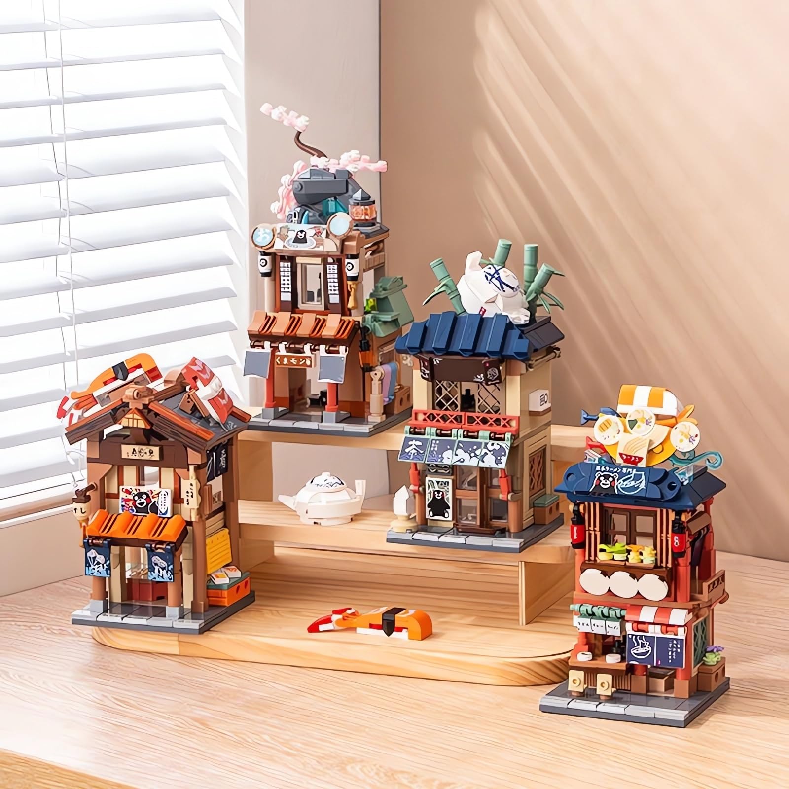 Mini Building Blocks Set - Japanese Street View Hot Spring Shop Model, 330 PCS Construction Toy for Adults & Teens (Not Lego Compatible) - Perfect for Relaxation, Stress Relief & Creative Home Decor