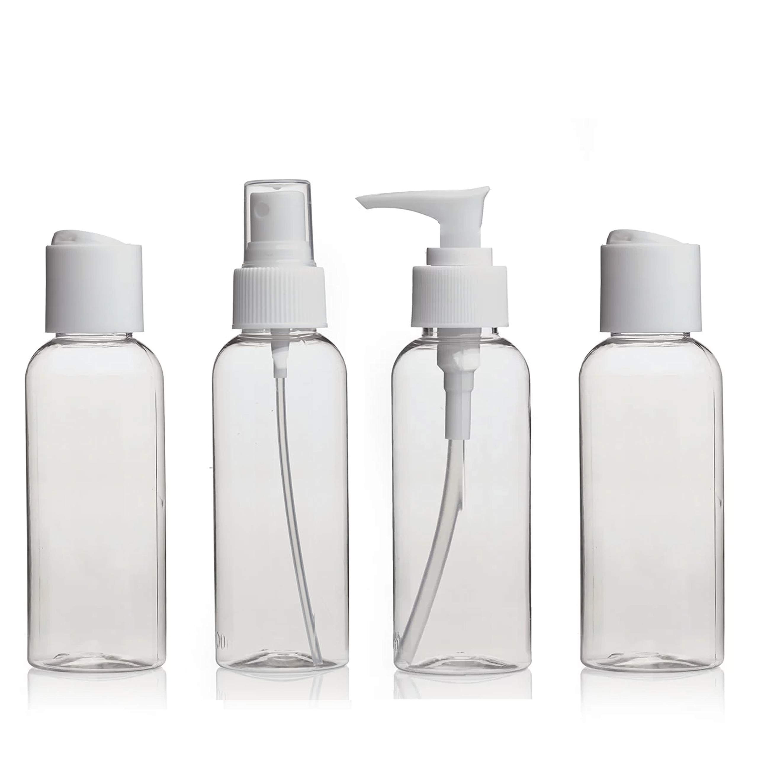 4-Piece 80ml Travel Bottle Set - Leak-Proof TSA Approved Containers for Shampoo, Lotion, Makeup & Toiletries | Perfect for Air Travel, Gym & Vacation Essentials