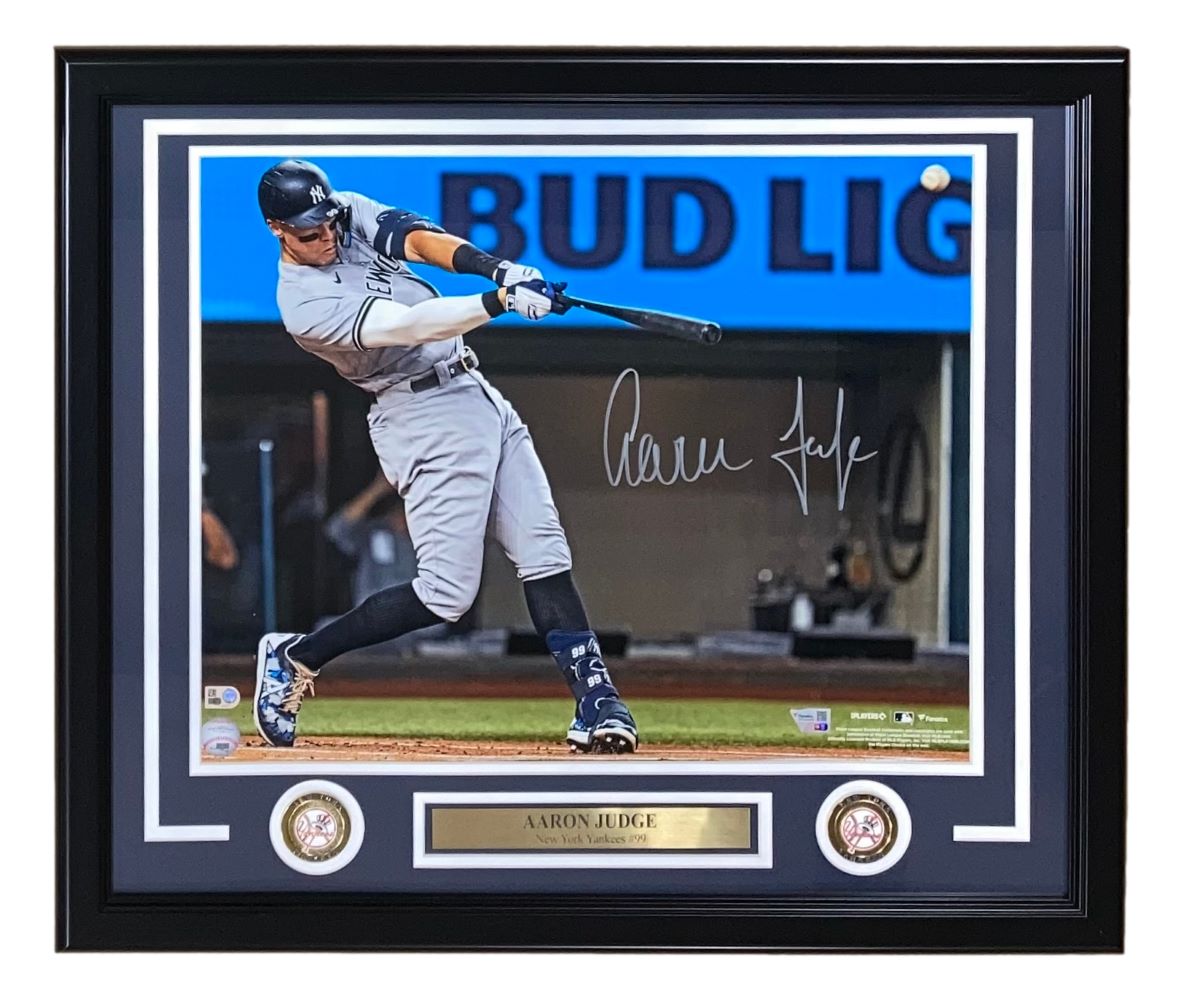 Aaron Judge Autographed 16x20 Framed New York Yankees Photo - Limited Edition Collectible for Baseball Fans - Perfect for Home, Office, or Sports Memorabilia Display