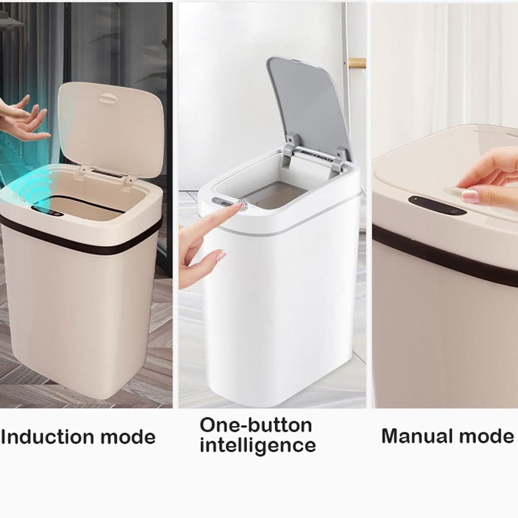 Automatic Sensor Trash Can - Hands-Free Bathroom & Kitchen Waste Bin with Lid, Touchless Garbage Container for Toilet Paper, Compost, and Recycling (Color: Black) - Perfect for Home, Office, and Commercial Spaces