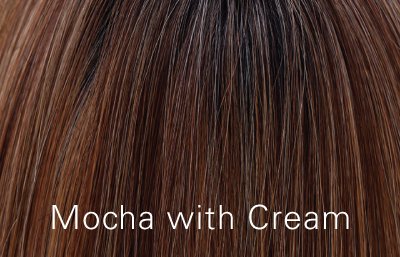 Belle Tress Lady Latte Heat Friendly Synthetic Hair Wig - Mocha with Cream Color | Coffee Culture Inspired Café Collection | Perfect for Daily Wear, Cosplay & Special Occasions
