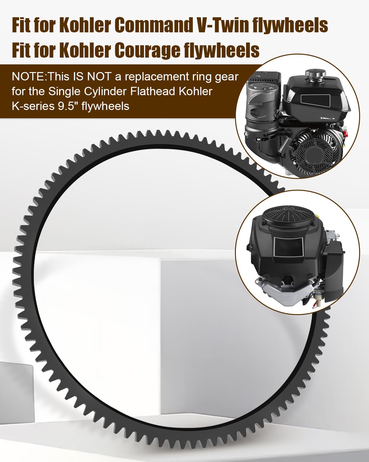97 Teeth Flywheel Starter Ring Gear Replacement for Kohler Command V-Twin & Courage Engines - Compatible with Kohler Flywheels - Perfect for Lawn Mower, Tractor & Small Engine Repair
