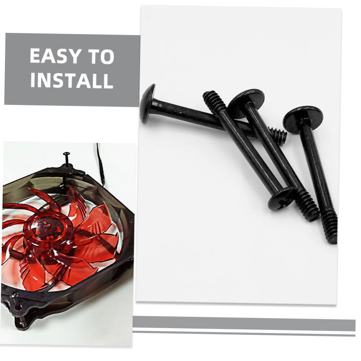 AOKWAWALIY 50pcs Black Steel PC Cooling Fan Screws Kit - 3cm Length for Case Mounting | Perfect for Computer Builds, Gaming Rigs & DIY PC Upgrades