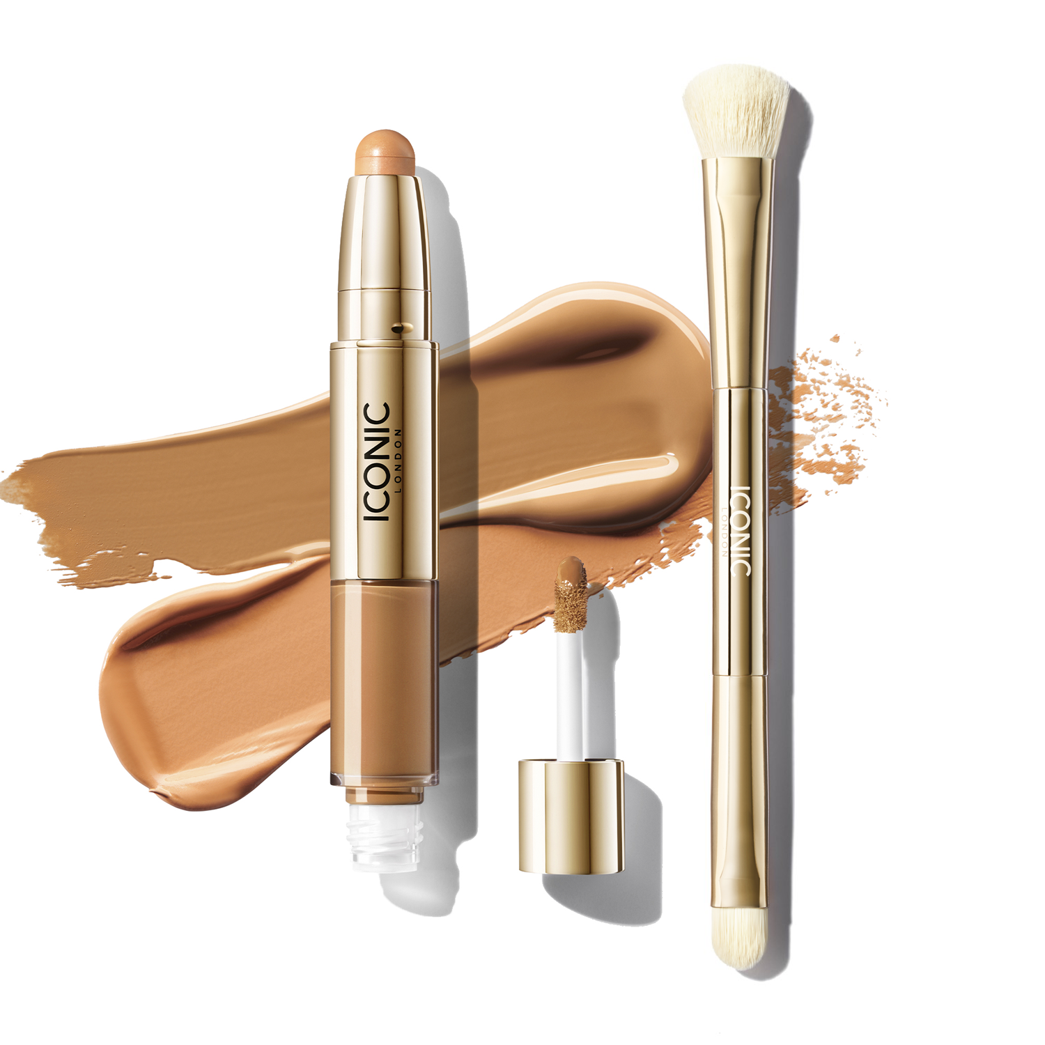 Radiant Concealer & Brightening Duo with Brush - Full Coverage Makeup for Dark Circles & Blemishes - Perfect for Everyday Wear & Special Occasions