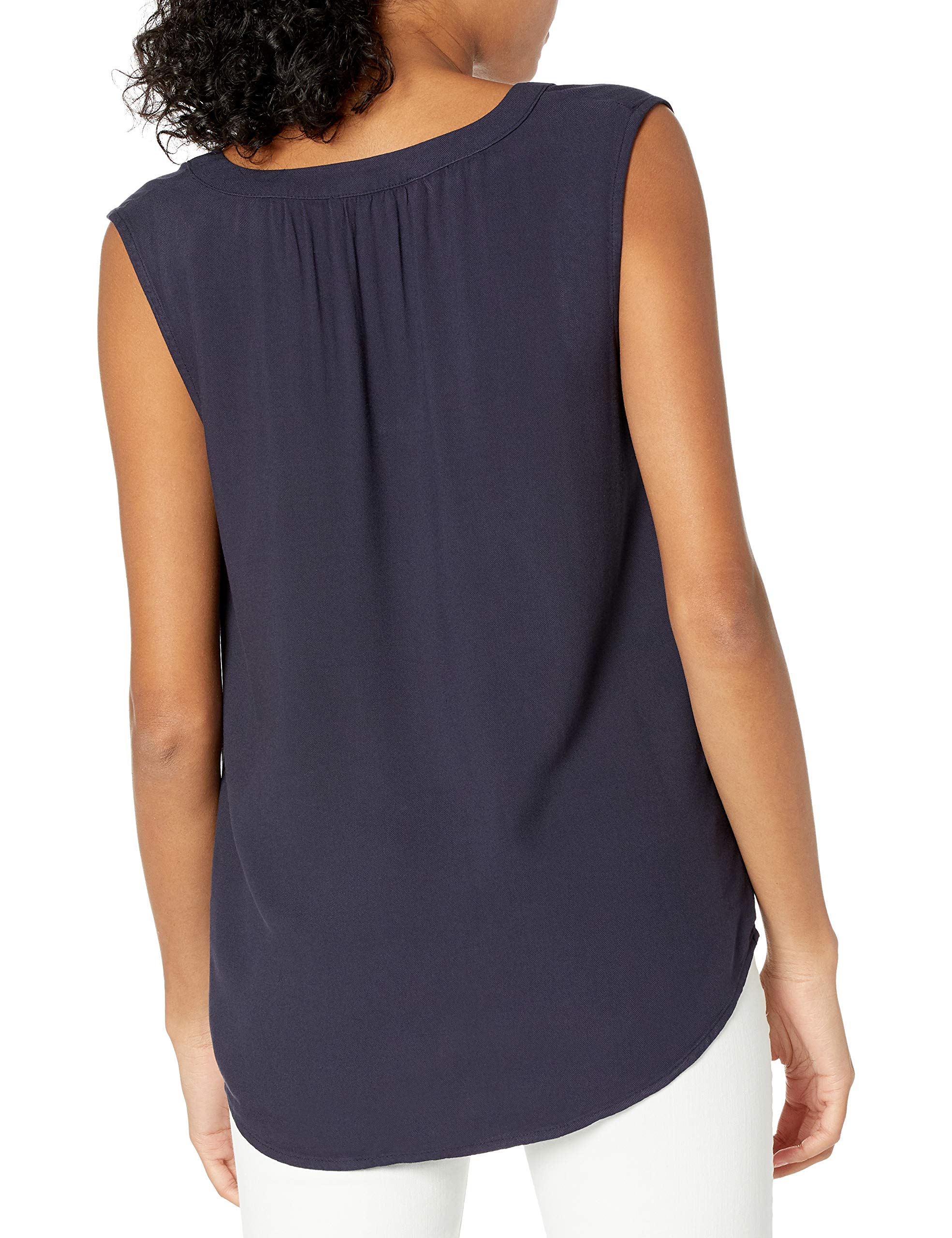 Amazon Essentials Women's Sleeveless Woven Shirt - Casual Button Down Top for Summer, Work & Travel | Lightweight Breathable Blouse for Office, Beach & Outdoor Activities