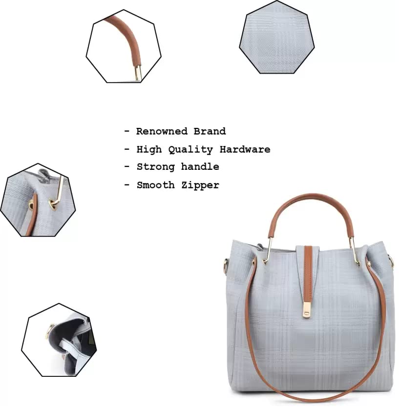DANIEL CLARK Women's Leather Handbag Set - Fashionable Designer Purse & Tote Combo for Work, Travel & Everyday Use
